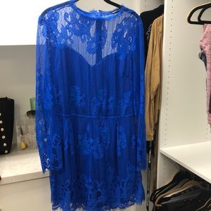 Never Worn Blue long sleeve lace romper